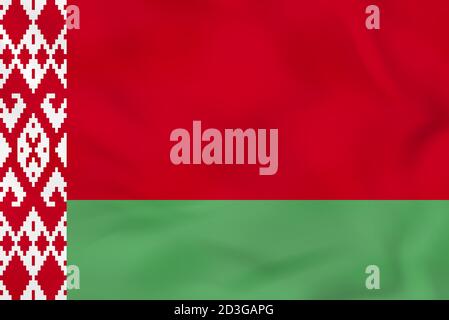 Weißrussland winkende Flagge. Belarus Nationalflagge Hintergrund Textur. Vektorgrafik. Stock Vektor