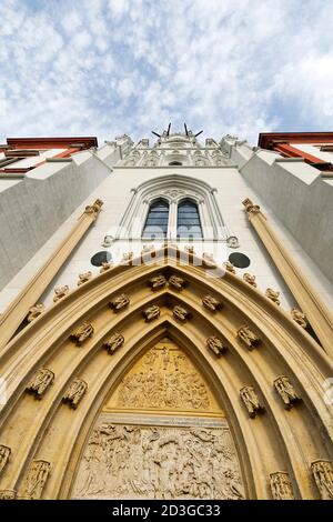 Das gotische Hauptportal der Basilika Mariazell, Austira Stockfoto