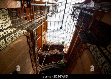 Ikonisches Bradbury Gebäude in Los Angeles USA Stockfoto