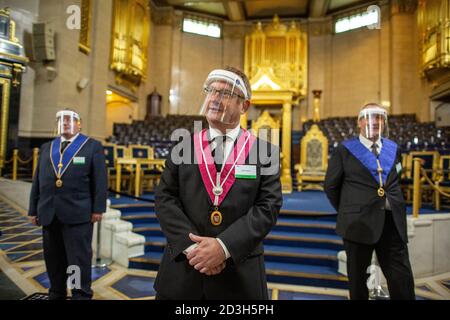 Freimaurerhalle in London, Sitz der United Grand Lodge of England und Treffpunkt der Freimaurerlogen, Queen Street, Covent Garden. Stockfoto