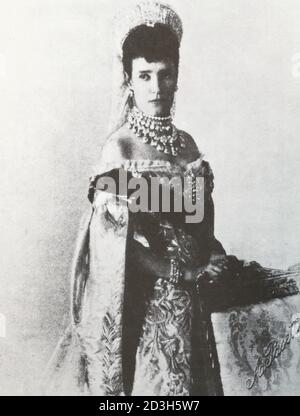 Russische Kaiserin Maria Feodorowna, Ehefrau von Kaiser Alexander III. Foto von 1881. Stockfoto