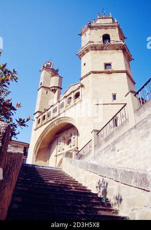 San Andres Kirche. Elciego, Provinz Alava, Baskenland, Spanien. Stockfoto