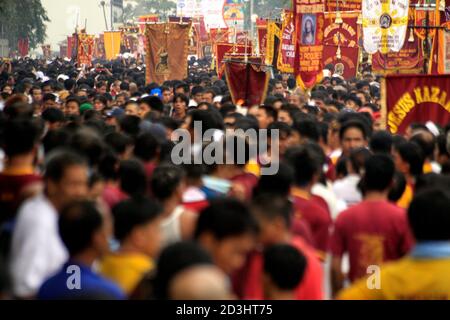 Bilder von der Feier des Schwarzen Nazareners Prozession in Philippinen Stockfoto