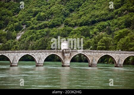 Mehmed Paša Sokolović Brücke, Visegrad, Bosnien & Herzegowina Stockfoto