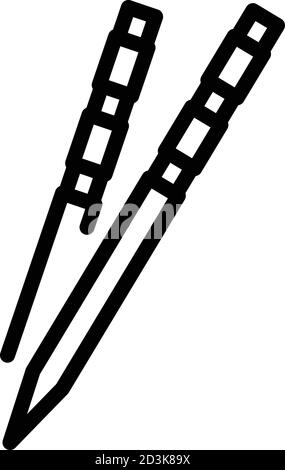 Holz Zahnstocher Symbol, Umriss Stil Stock Vektor
