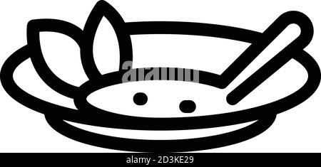 Essen Suppenteller Symbol, umreißen Stil Stock Vektor