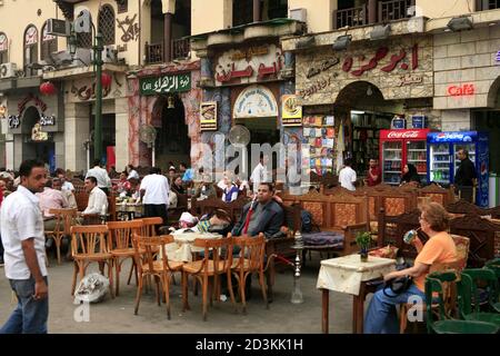 Cafe im großen Basar und Markt von Khan el Khalili Stockfoto