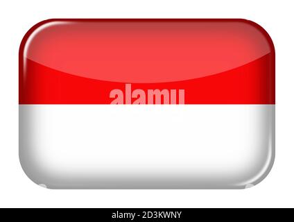 Indonesien Web-Symbol Rechteck-Taste mit Beschneidungspfad 3d-Illustration Stockfoto