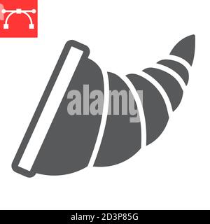 Cornucopia glyph Symbol, Danksagung und Korb, cornucopia Zeichen Vektorgrafik, editierbare Kontur solide Symbol, eps 10. Stock Vektor