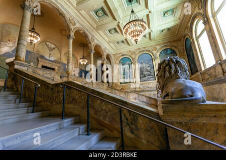 The Chavannes Gallery, McKim Building, Copley Square, , Boston Public Library, Boston, Massachusetts, USA Stockfoto