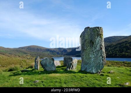 Uragh Stone Circle auf der Beara Halbinsel, County Kerry, Irland - John Gollop Stockfoto