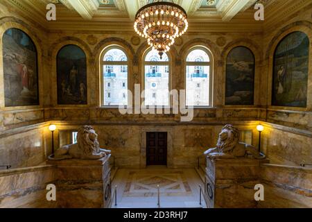 The Chavannes Gallery, McKim Building, Copley Square, , Boston Public Library, Boston, Massachusetts, USA Stockfoto