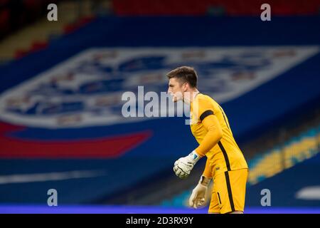 London, England, Großbritannien. Okt. 2020. England-Torwart Nick Pope beim Freundschaftsspiel zwischen England und Wales im Wembley Stadium. Kredit: Mark Hawkins/Alamy Live Nachrichten Stockfoto