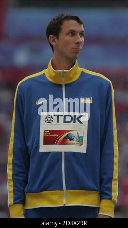 Bohdan Bondarenko von Ukaine Podium Hochsprung Männer beim Championnat du Monde Athlétisme 2013, am 16 2013. August in Moscou - Foto Laurent Lairys / DPPI Stockfoto