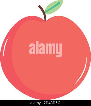 Apfel Frucht Symbol Auf Weissem Hintergrund Flacher Stil Vektorgrafik Stock Vektorgrafik Alamy