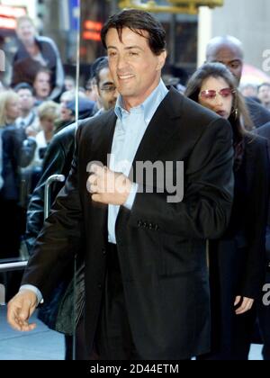 Sylvester Stallone tritt im Planet Hollywood in New York City auf, um die Eröffnung seines Autorennen-Dramas 'Driven' am 26. April 2001 zu feiern. 'Driven' öffnet in Theatern bundesweit 27. April. SS/JP