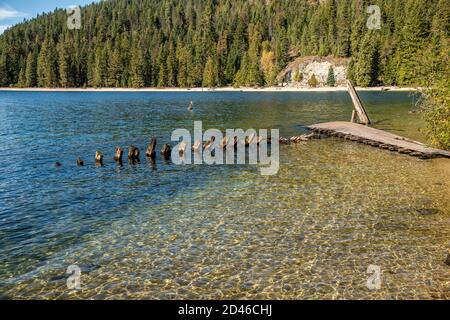 Tyee II Schiffswrack am Priest Lake, Idaho. Stockfoto