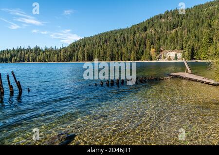 Tyee II Schiffswrack am Priest Lake, Idaho. Stockfoto