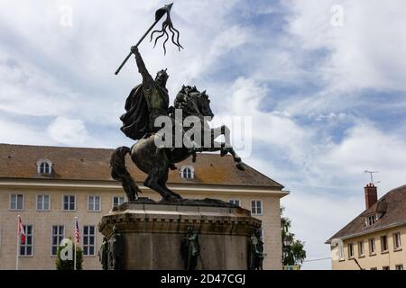 Statue von Wilhelm dem Eroberer, Falaise, Frankreich Stockfoto