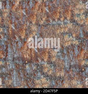 Nahtlose Metallstruktur mit Rostabdeckung und leerem Platz für Ihr Text oder Bild Stockfoto
