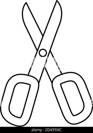 Schere Schule Versorgung flache Stil Symbol Vektor Illustration Design Stock Vektor