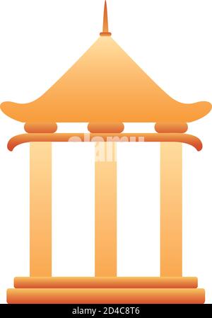 chinesische Turm Säulen Struktur Symbol Vektor Illustration Design Stock Vektor