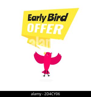 Early Bird Sonderangebot Rabatt Verkauf Event Banner flachen Stil Design Vektor Illustration. Stock Vektor
