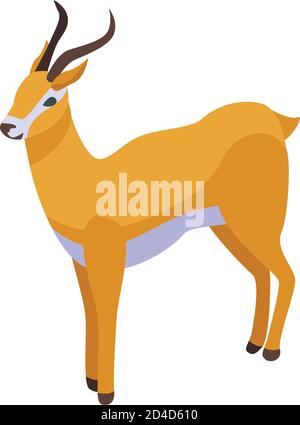 Safari Gazelle Symbol, isometrischer Stil Stock Vektor