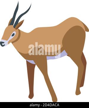Wild Gazelle Ikone, isometrischer Stil Stock Vektor