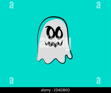 Gruselige Halloween flache Symbol auf Vektor-Illustration Stock Vektor