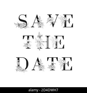 Beschriftung von Save the date. Inschrift für Hochzeit Stock Vektor