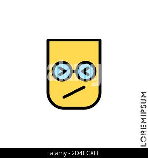 Wütend und Holding Temperament Farbe Emoticon Symbol Vektor Illustration. Stil. Confounded Emoji (Emoticon) Icon / Vektor - Kontur Design Stock Vektor
