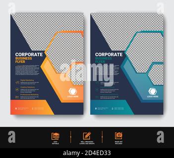Business Flyer Template-Set für Deckblatt Broschüre Corporate Stock Vektor