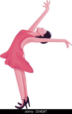Ballsaal weibliche Tänzerin flache Farbe Vektor gesichtslosen Charakter Stock Vektor