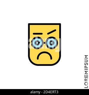 Thinking Face Emoji Farbe Symbol. Stil Zeichen für mobile Konzept und Web-Design. Emoji grübeln Gesicht einfache Vektor-Symbol. Symbol, Logo-Illustration. Pixe Stock Vektor