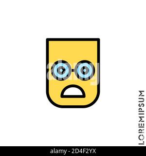 Stirnrunzeln mit offenem Mund Emoji-Farb-Vektor-Symbol. Stirnrunzeln mit offenem Mund Emoji-Symbol, Vektor einfache Element Illustration aus editierbaren Emoji-Konzept Stock Vektor