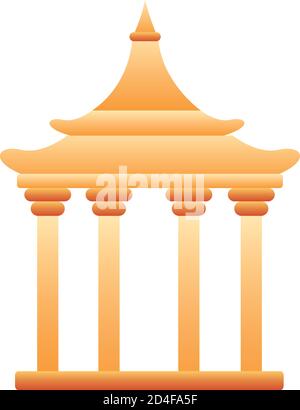 chinesische Turm Säulen Struktur Symbol Vektor Illustration Design Stock Vektor