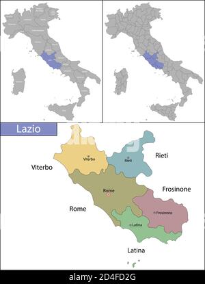 Illustration von Latium ist eine Region in Mittelitalien Stock Vektor