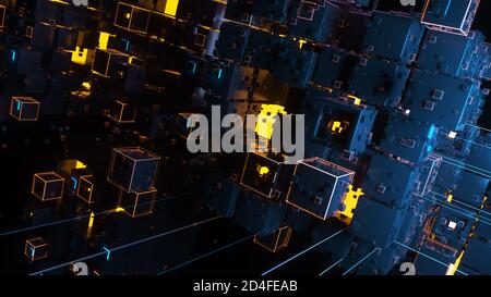 Abstrakter Technologiehintergrund. 3D-Illustration Stockfoto