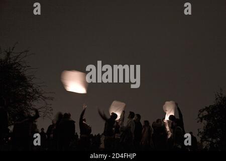 Lagerfeuer-Nachtfeier in Primrose Hill, London Stockfoto