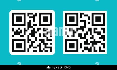 QR-Code-Symbol. Digitaler elektronischer 2D-Barcode-Vektor Stock Vektor