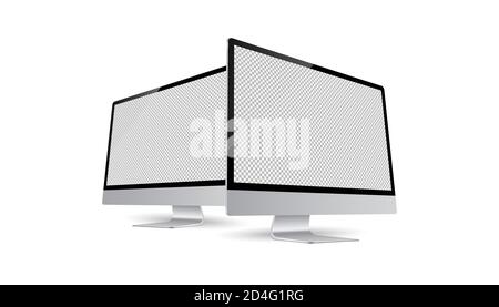 Realistische computer monitor auf transparentem Hintergrund isoliert. Vektor mockup. Vector Illustration. Stock Vektor