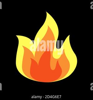 Feuer Flamme Logo Symbol Vektor-Illustration auf schwarzem Hintergrund Stock Vektor