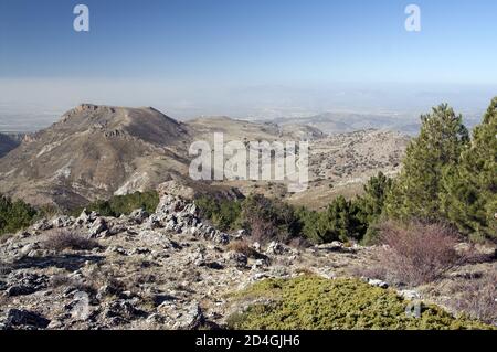 Sierra Nevada, España, Hiszpania, Spanien, Spanien; malerische Berglandschaft im Herbst. Malerische Berglandschaft im Herbst. 美麗如畫的山風景在秋天。 Stockfoto