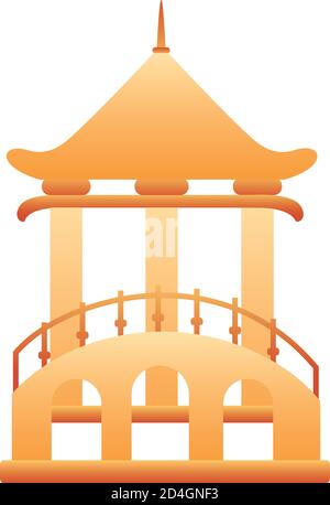 chinesische Turm Säulen Struktur Symbol Vektor Illustration Design Stock Vektor