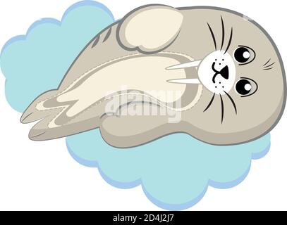 Sea lion kawaii Stock Vektor