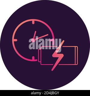 Flugzeug Uhr Symbol Gradient.Passenger Jet.Flight Status Zeichen. Stock Vektor