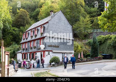 Café Thelen in Monschau Stockfoto