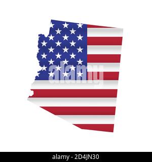 Arizona US State Flag Map Vektor isoliert Stock Vektor
