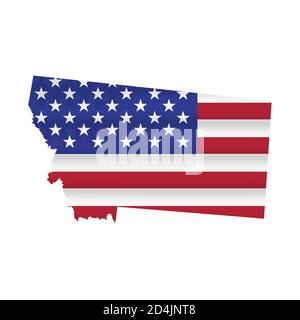 Montana US State Flag Map Vektor isoliert Stock Vektor